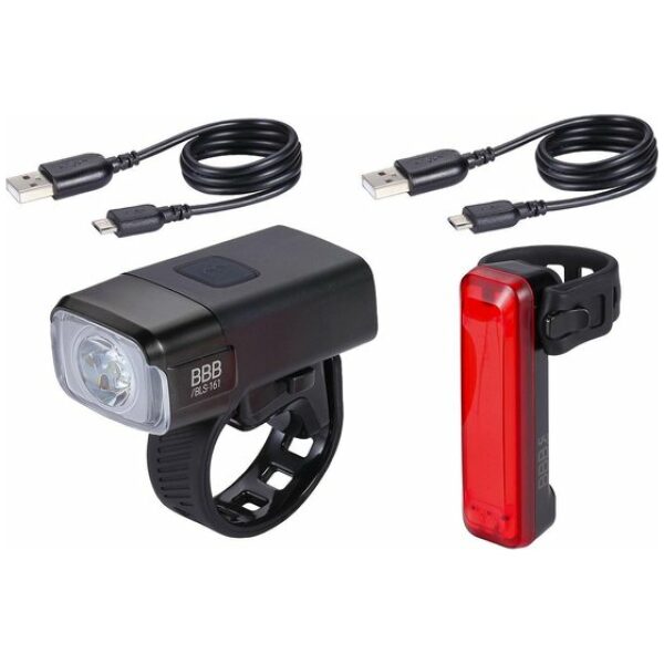 BBB Led verlichtingsset - voor 600 lumen - achter 50 lumen - Nanostrike 600 Combo BLS-165 Zwart