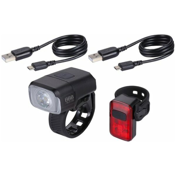 BBB Led verlichtingsset - voor 400 lumen - achter 20 lumen - Nanostrike 400 Combo BLS-165 Zwart