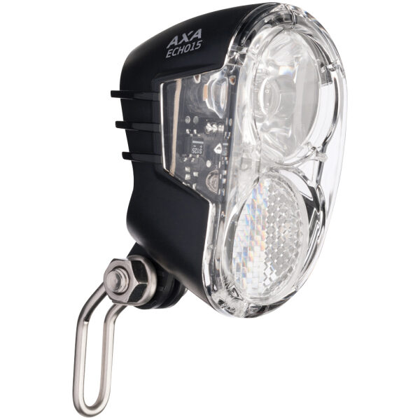 Axa KOPLAMP ECHO15 LED DYNAMO AANSLUITING E-BIKE 6V Zwart - Afbeelding 2