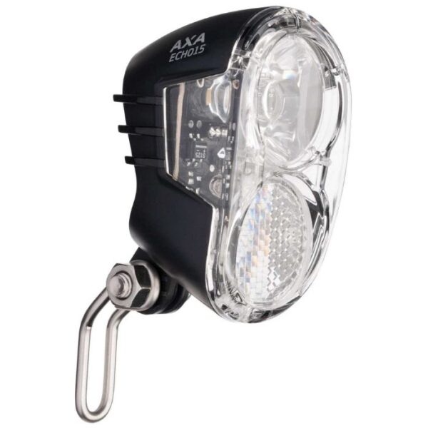 Axa KOPLAMP ECHO15 LED DYNAMO AANSLUITING E-BIKE 6V Zwart