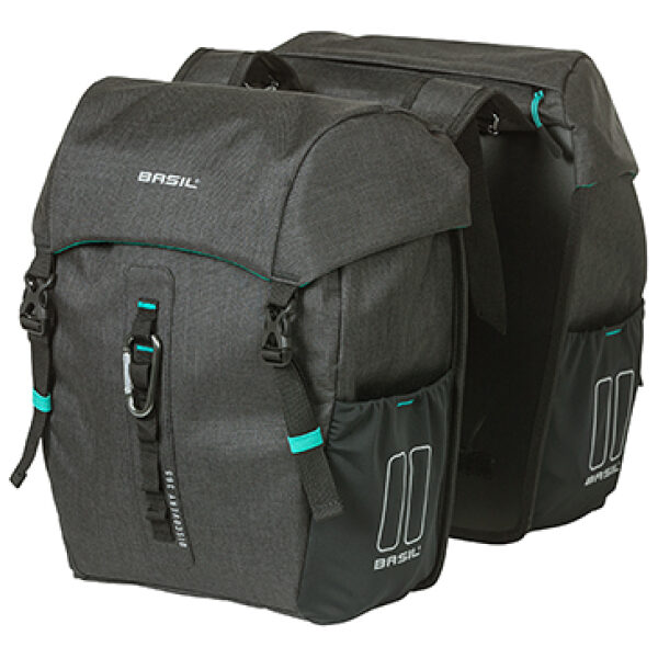 Basil Dubbele fietstas Discovery 365D 18 liter 30 x 15 cm Black Melee
