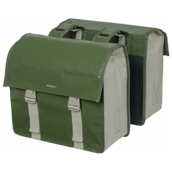 Basil Urban Load dubbele fietstas mosgroen/zand Moss Green/Sand