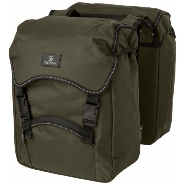 Fastrider Fr bag traffic dubbele fietstas basics legergro Groen