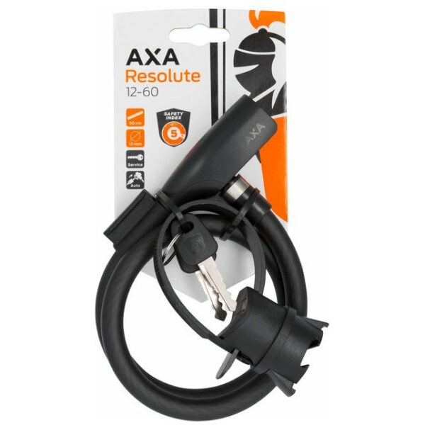 Axa SLOT KABEL RESOLUTE 60X12 M/HOUDER ZW Zwart