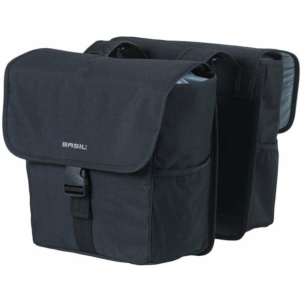 Basil Fietstasas GO-dubbele tas 32 liter 33 x 16 x 38 cm Zwart Solid Black