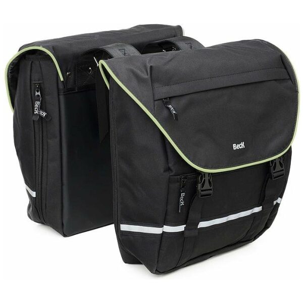 Beck SPRTV lime bies 30 liter Dubbele fietstas Zwart