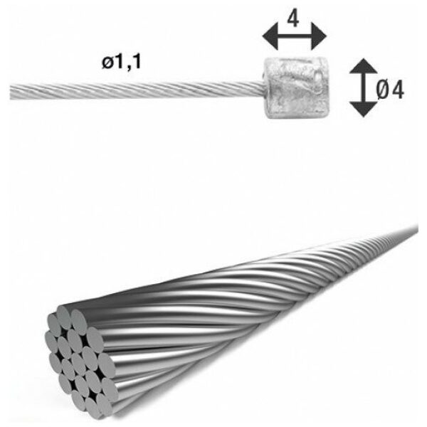Xlc KABEL VERS BINNEN 4.00 RVS SHX17 Zilver