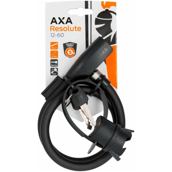 Axa SLOT KABEL RESOLUTE 60X12 M/HOUDER ZW Zwart